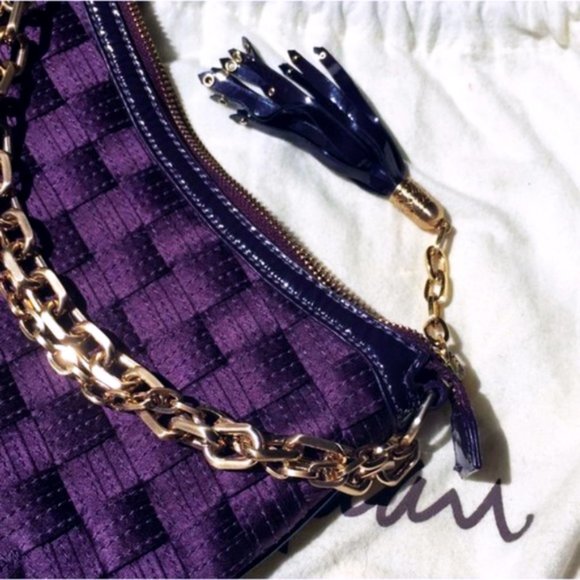 Cole Haan jewel-tone purple woven handbag - Picture 5 of 7